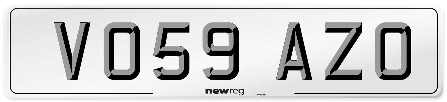 VO59 AZO Number Plate from New Reg